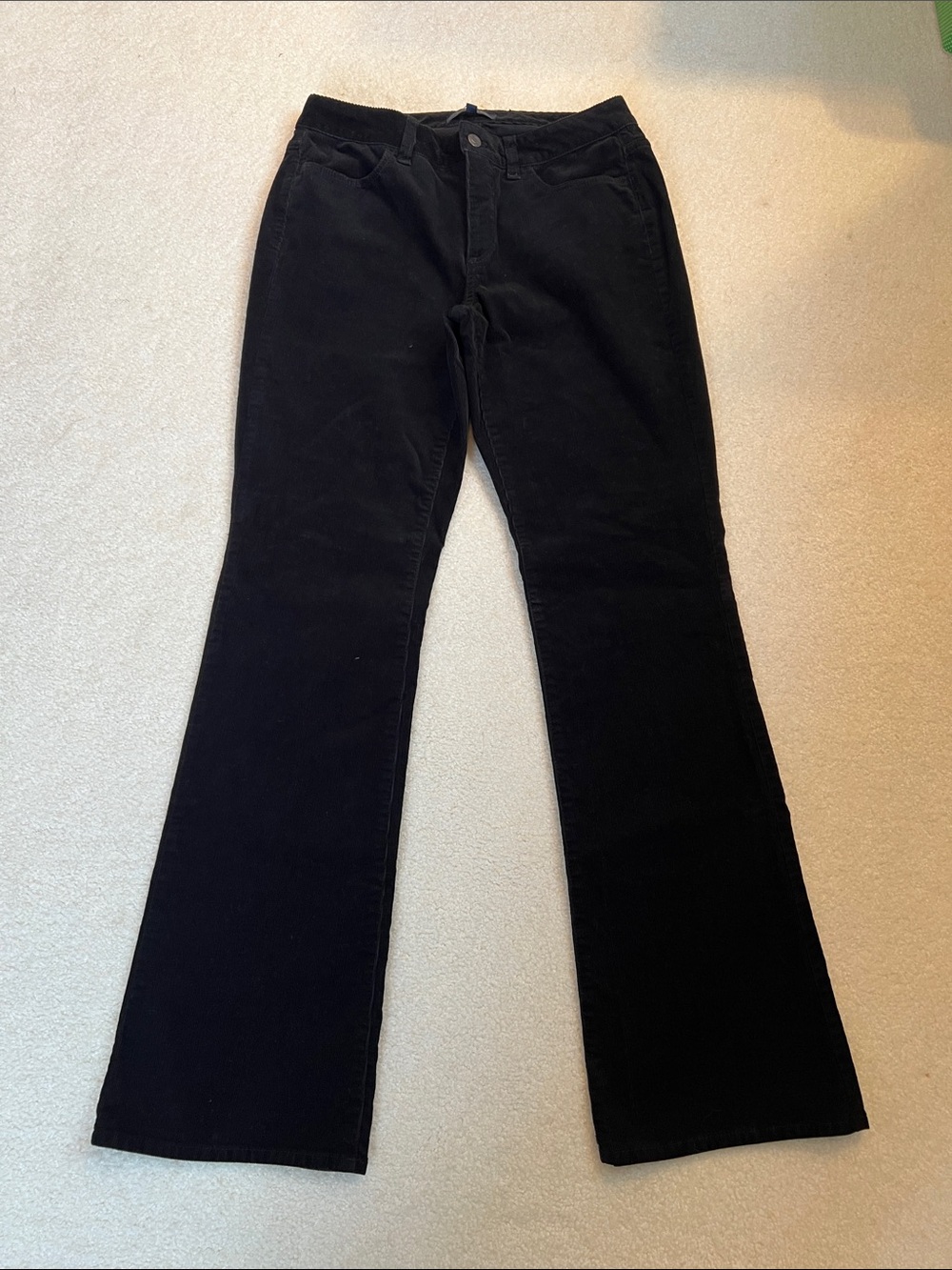 Talbots Curvy Black Corduroy Pants Size 6 Bootleg Midrise EUC